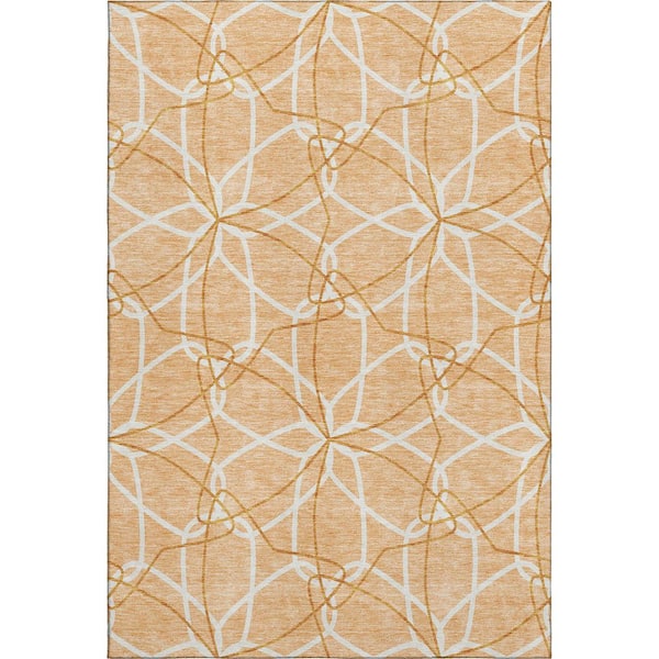 Addison Rugs Mayfield Premium Machine Washable Abstract AMF950 Peach 10 ft. x 14 ft. Area Rug