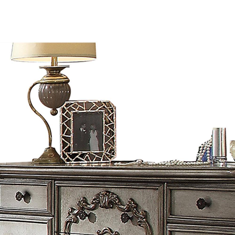 Farmhouse Antique Platinum Dresser with Dovetail Drawers