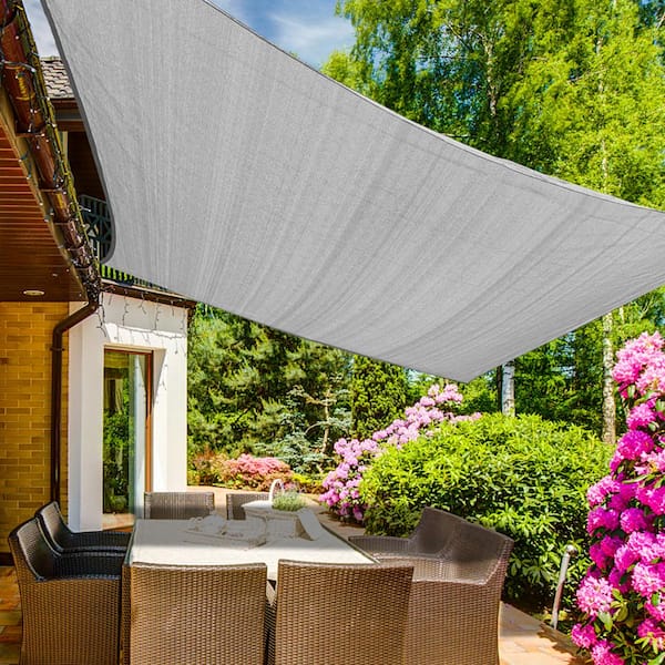 Artpuch 10'x13' Sun Shade Sail Curved Commercial Outdoor Shade Cover Sand  Rectangle Heavy Duty Permeable 185GSM Backyard Shade Cloth for Patio Garden