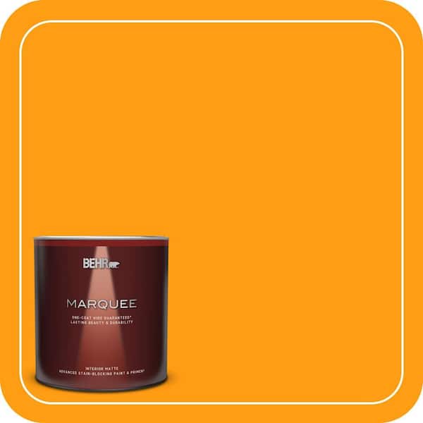 BEHR MARQUEE 1 qt. #S-G-290 Orange Peel Matte Interior Paint & Primer