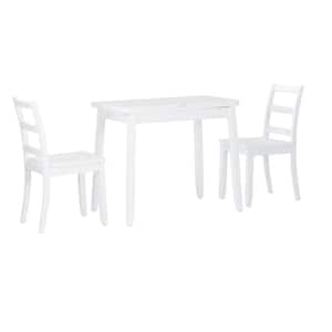 Ari 3pc White Folding Table Set