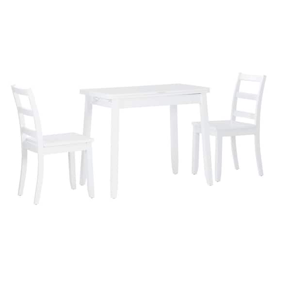 Linon Home Decor Ari 3pc White Folding Table Set