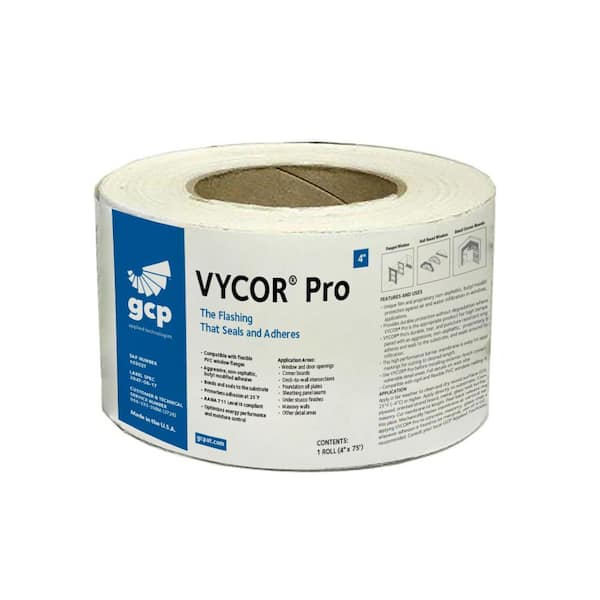 GCP Applied Technologies Vycor Pro 4 in. x 75 ft. Roll Fully-Adhered Butyl Flashing Tape (25 sq. ft.)