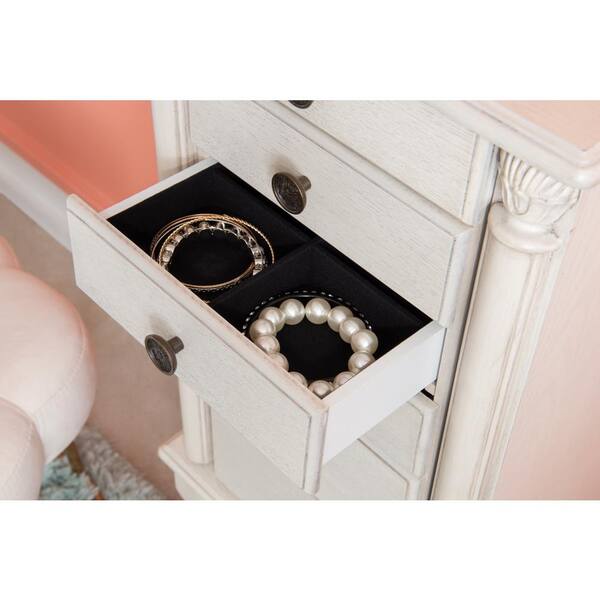 Powell Company Elaina Off White Jewelry Armoire 13.5 in. W x
