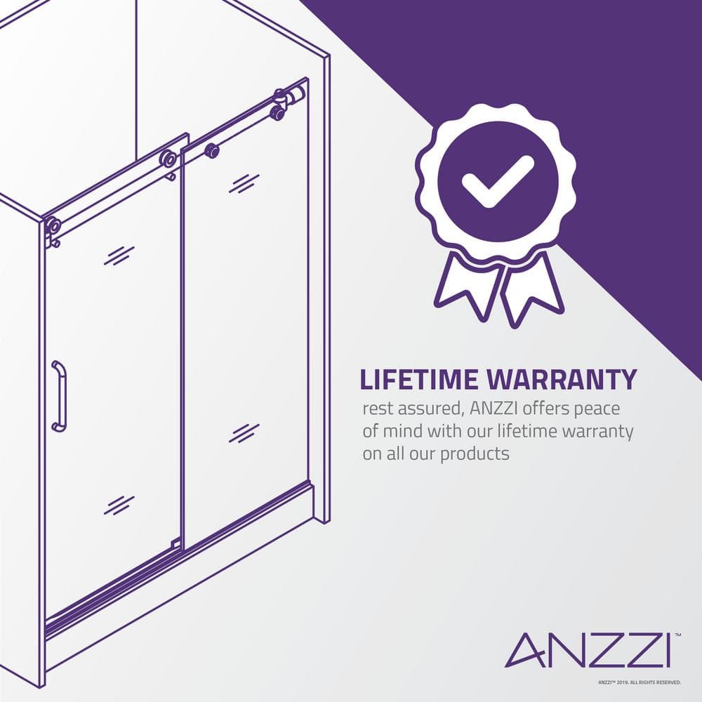 Kahn 48" x 76" Frameless Sliding Shower Door in Polished Chrome
