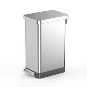 SW 50L Stainless Steel Step-On Trash Can Slim Shape