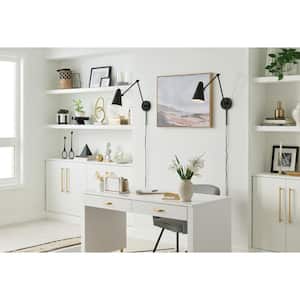 Sylvia 32.5 in. 1-Light Black Office Indoor Wall Sconce Light