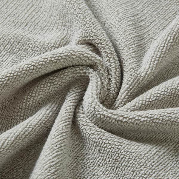 VERA WANG Sculpted Pleat 6-Piece Pastel Grey Cotton Terry Towel