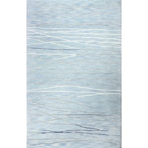 Greenwich Lt. Blue 4 ft. x 6 ft. (3'9" x 5'9") Abstract Contemporary Accent Rug