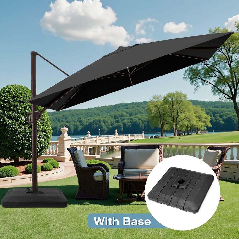 7ft cantilever patio umbrella Stepless Tilt WEATHER READY 11x9 ft Aluminum Dual Top