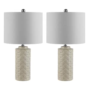 Artef 24 in. Ivory Table Lamp with White Shade (Set of 2)