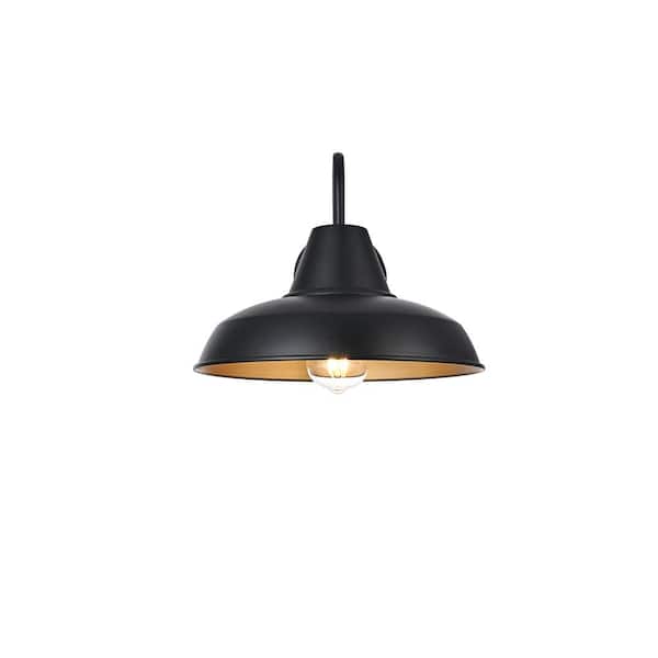 10 in. Black Outdoor Hardwired Wall Sconce with No Bulbs Included
