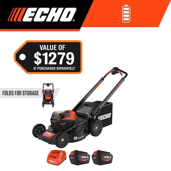 56V 21 in. Cordless Battery 3-in-1 Walk Behind Self-Propelled Lawn Mower w/ (2) 5Ah Batteries and Rapid Charger