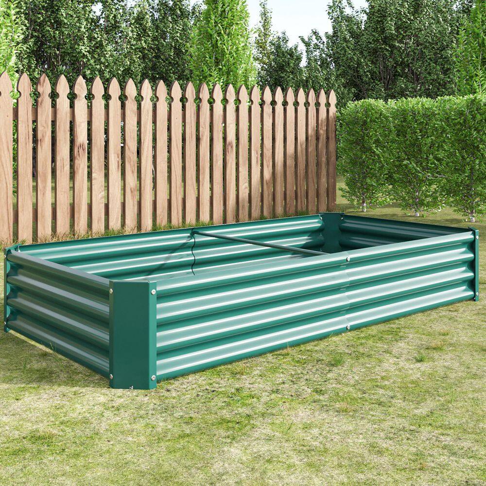 6 x 3 x 1 ft. Green Large Metal Rectangular Outdoor Raised Gardens Bed Planter Box price history on PriceWatchPro