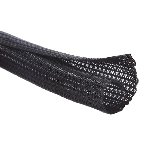 10 ft 1/4 in Black Split Wire Loom Tubing Cable Sleeve for USB Audio Video Speaker and Automotive Cords