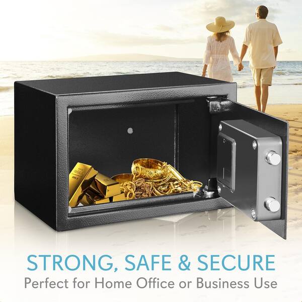 Includes Keys SERENE-LIFE Compact Electronic Safe Box with Mechanical Override 