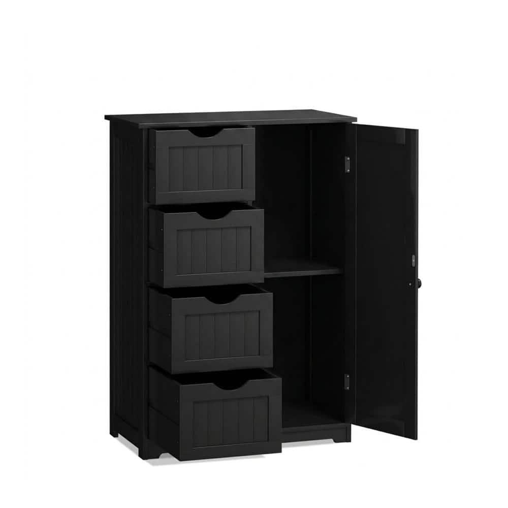 Freestanding Wooden Storage Cabinet with 4 Drawers Side Door 2 Anti-Toppling Kits and Magnetic Catch price history on PriceWatchPro