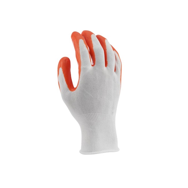FIRM GRIP Medium White with Orange Nitrile Coated General Purpose Glove  (5-Pack) 5557-032 - The Home Depot