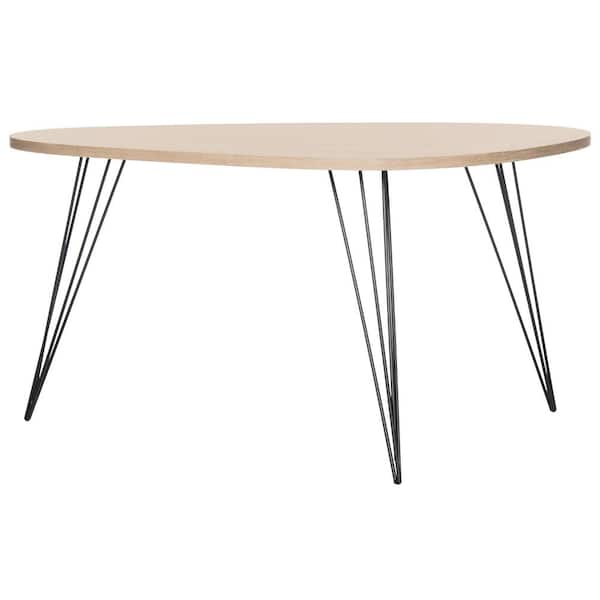 SAFAVIEH Rocco 38 in. Light Gray/Black Wood Coffee Table