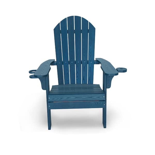 LuXeo Westwood Navy All Weather Plastic Outdoor Patio Adirondack Chair
