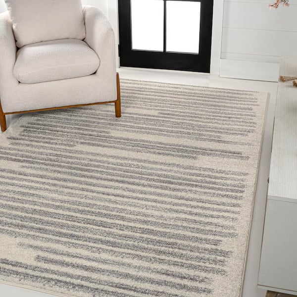 Jaipur Genteel Striped Gray/ Cream Area Rug - 2'8 x 8