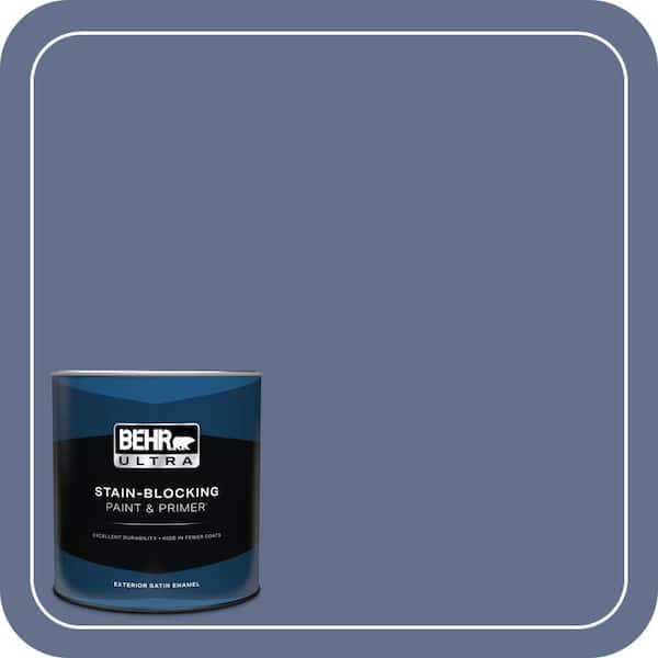 BEHR ULTRA 1 qt. #600F-6 Atlantic Blue Satin Enamel Exterior Paint & Primer