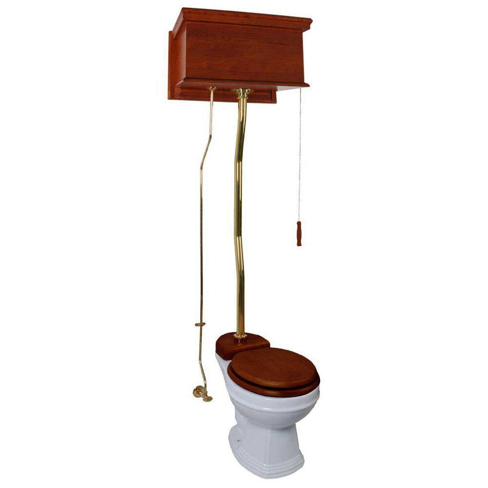 RENOVATORS SUPPLY MANUFACTURING Mahogany High Tank Pull Chain Toilet 2piece 1.6 GPF Single