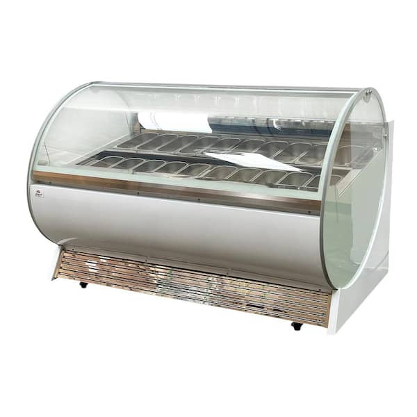 NSF 75 ins 20 pan Manual Defrost Gelato Ice Cream Freezer 110V in White