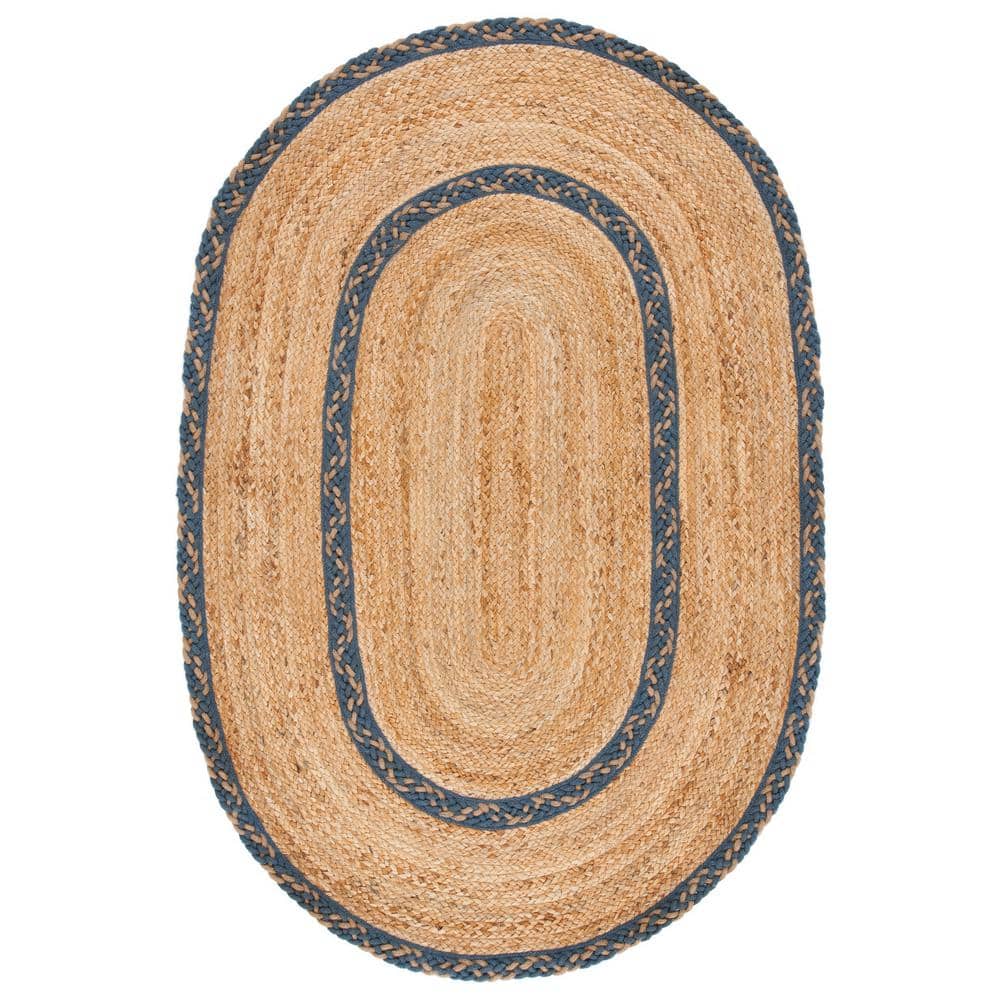 Natural Fiber Beige/Gray 4 ft. x 6 ft. Border Woven Oval Area Rug price history on PriceWatchPro