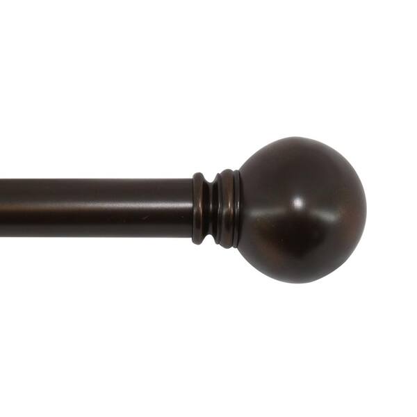 PAIR DARK COPPER EFFECT BALL FINIAL METAL RIMMED FINIAL CURTAIN POLE END 28mm