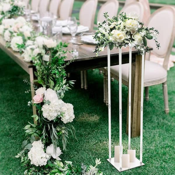 White Floral Stand