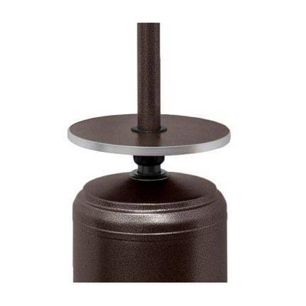 Hammered Bronze Tall Propane Patio Heater with Table