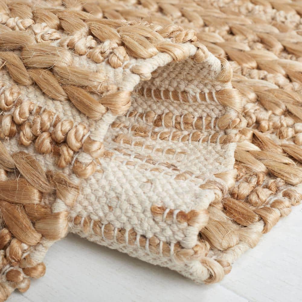 Hand-Knotted Beige Cotton Square Area Rug