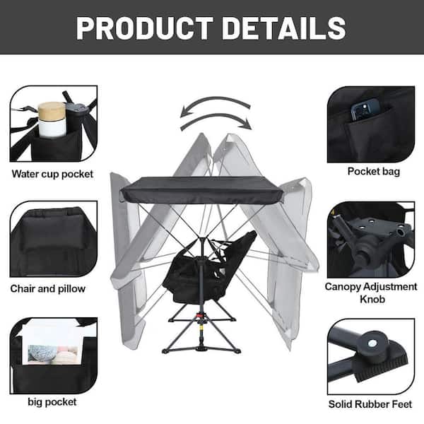 MUKE Portable Hammock Camping Chair with Adjustable Canopy