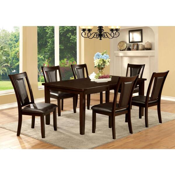 William's Home Furnishing Emmons I Dark Cherry and Espresso Transitional Style Dining Table