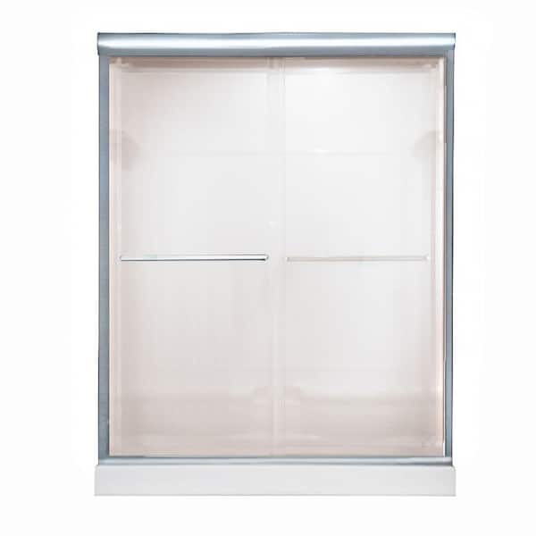 American Standard Euro 48 in. W x 70 in. H Frameless Bypass Shower Door in Silver Finish with Bistro Glass-DISCONTINUED
