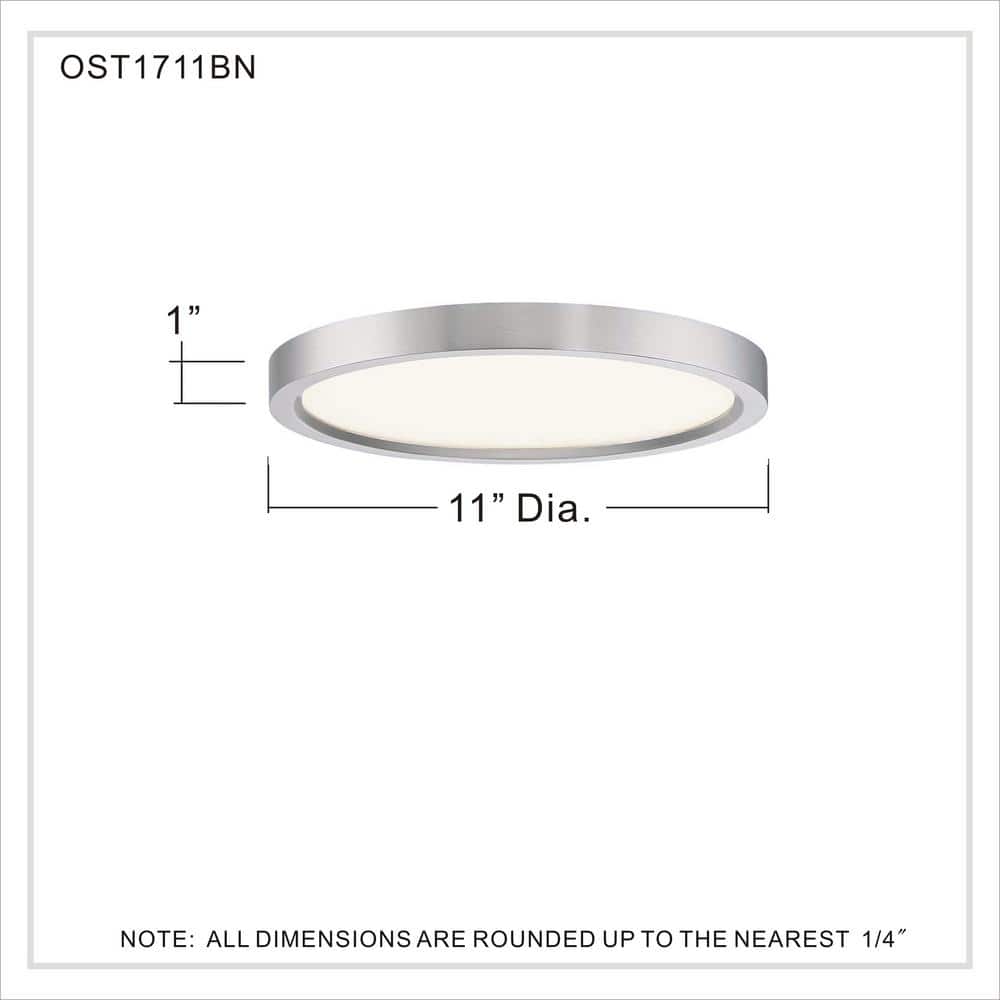 Elegant Brushed Nickel 11" LED Flush Mount Ceiling Light