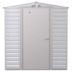 6 ft. x 7 ft. Light Grey Metal Storage Shed With Gable Style Roof 39 Sq. Ft.