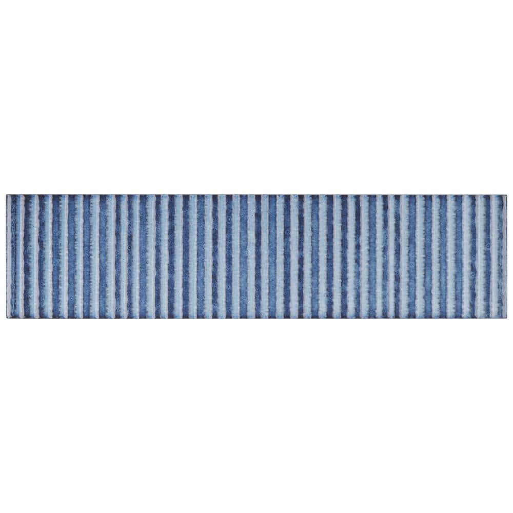 Blue Glossy Ceramic Subway Wall Tile 3" x 12"