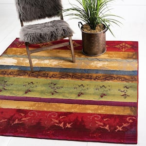 Outdoor Traditional Multi 6' 0 x 6' 0 Square Rug
