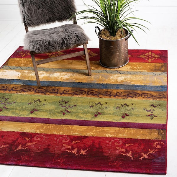 Outdoor Traditional Multi 6' 0 x 6' 0 Square Rug
