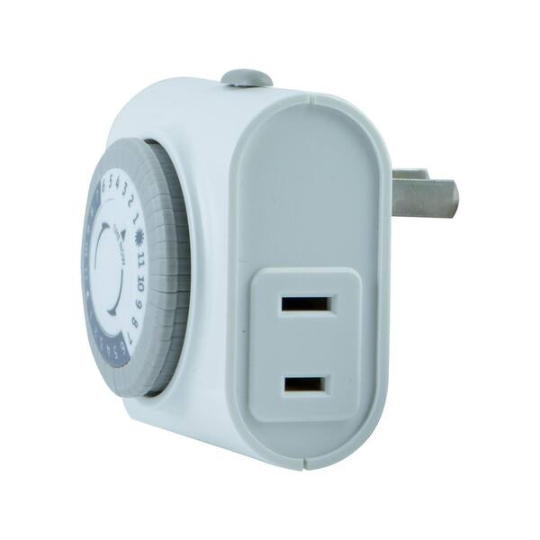 GE 24-Hour Indoor Plug-In 1-Outlet Timer 15153 - The Home Depot