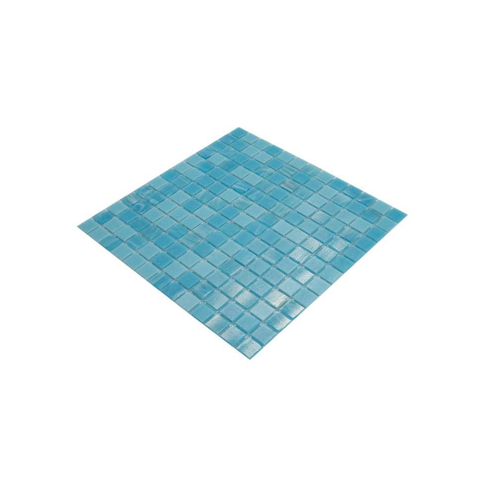 Arctic Blue 12'' x 12'' Glossy Glass Mosaic Tile