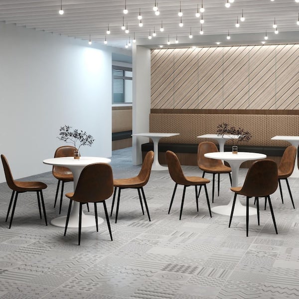 CHARLTA Suede B Brown Suede Guest Chair-Modern Reception Seating with Ergonomic Design