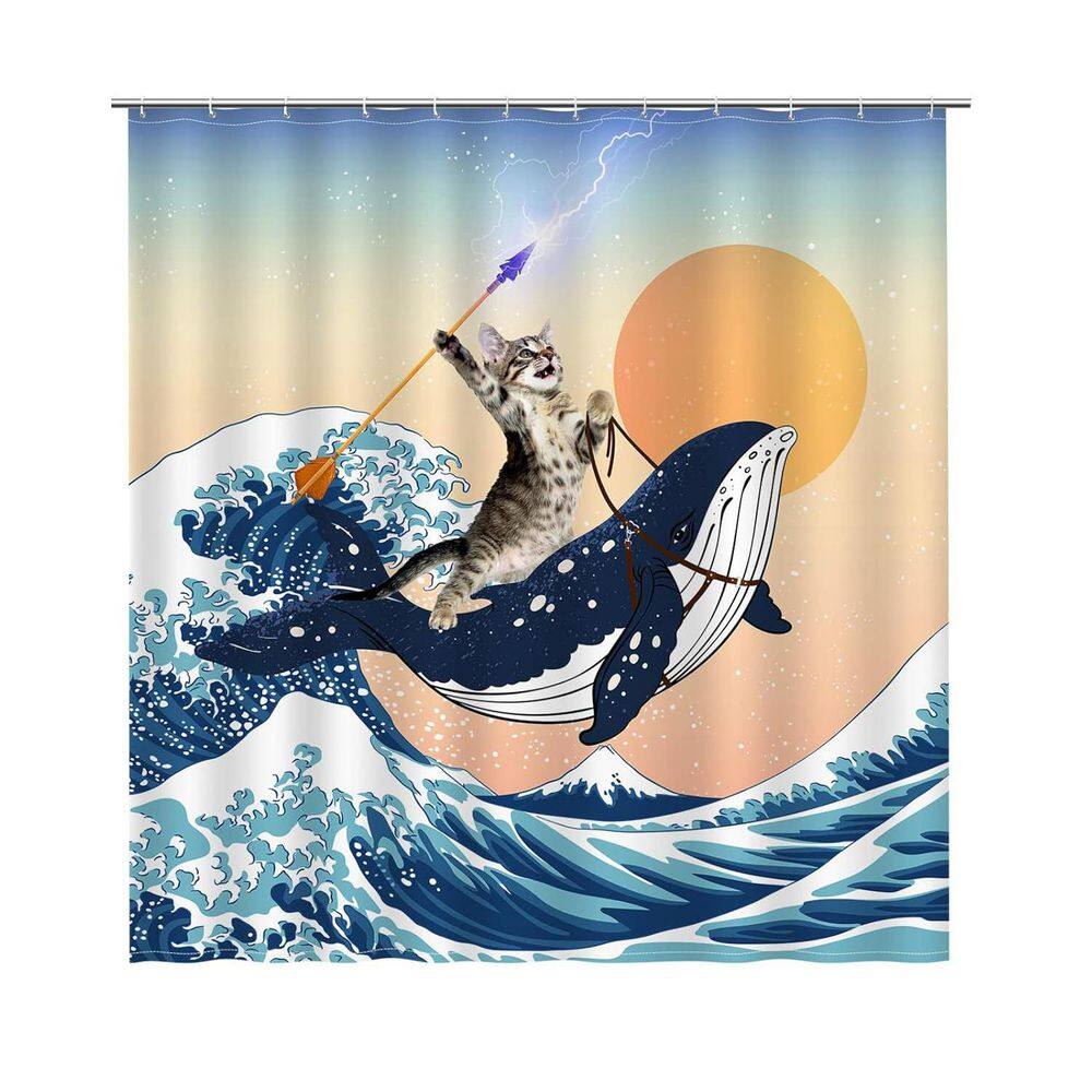 Funny Cat Shower Curtain 72 x 72 Waterproof Polyester Polyester with Hooks Unique Design for Bathroom Decor price history on PriceWatchPro