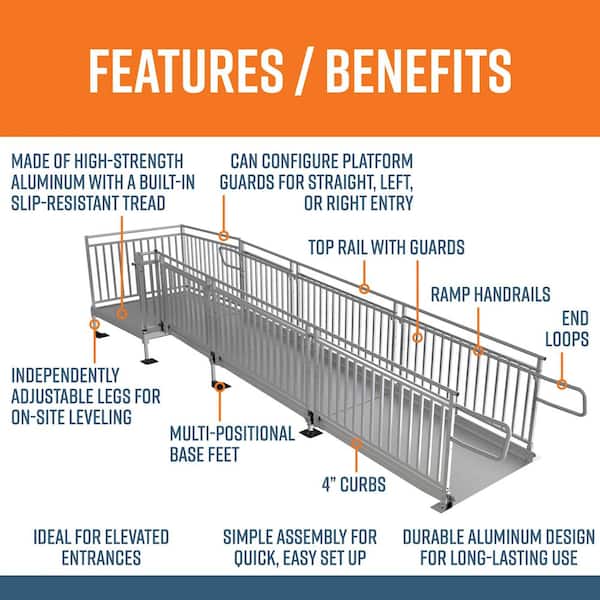 PATHWAY HD 16 ft. Aluminum Code Compliant Modular Wheelchair Ramp System