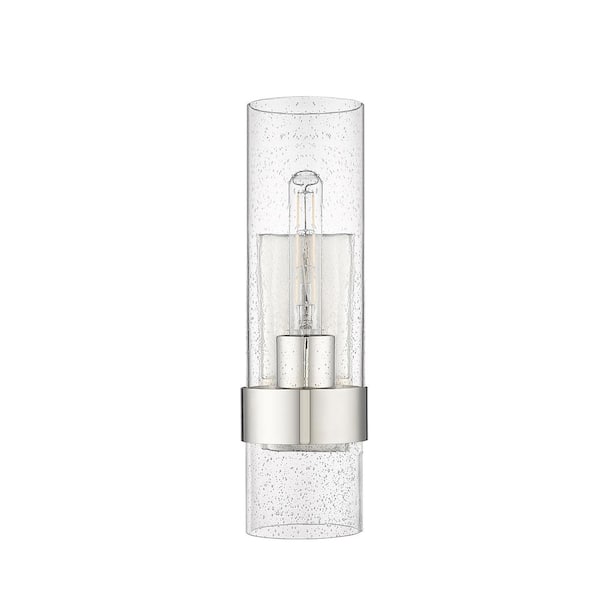 Millennium Lighting 4.75 in. 1-Light Polished Nickel Sconce Clear Seeded