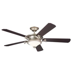 Rise 60 in. Integrated LED Indoor Brushed Nickel Downrod Mount Ceiling Fan with Wall Control