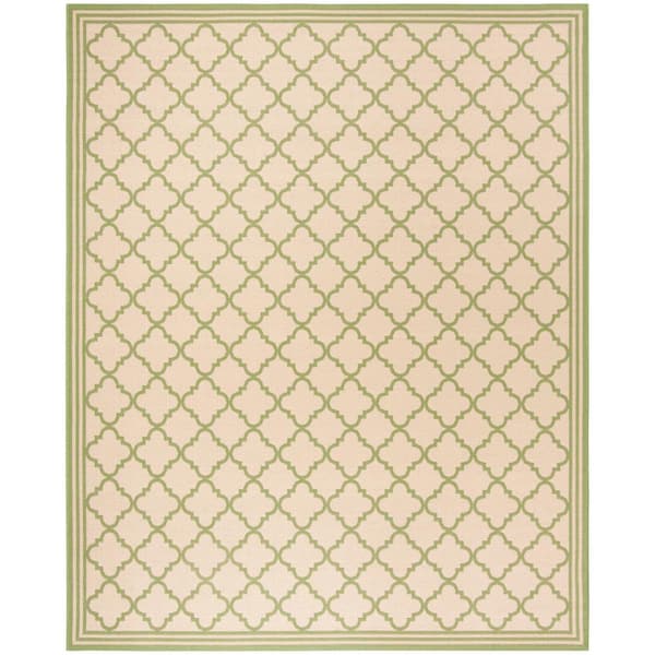 SAFAVIEH Linden Cream/Olive 8 ft. x 10 ft. Border Geometric Trellis Area Rug