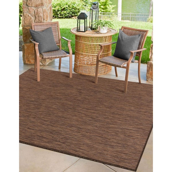 Beverly Rug 5 x 7 Gold Aloha Washable Solid Indoor Outdoor Area Rug